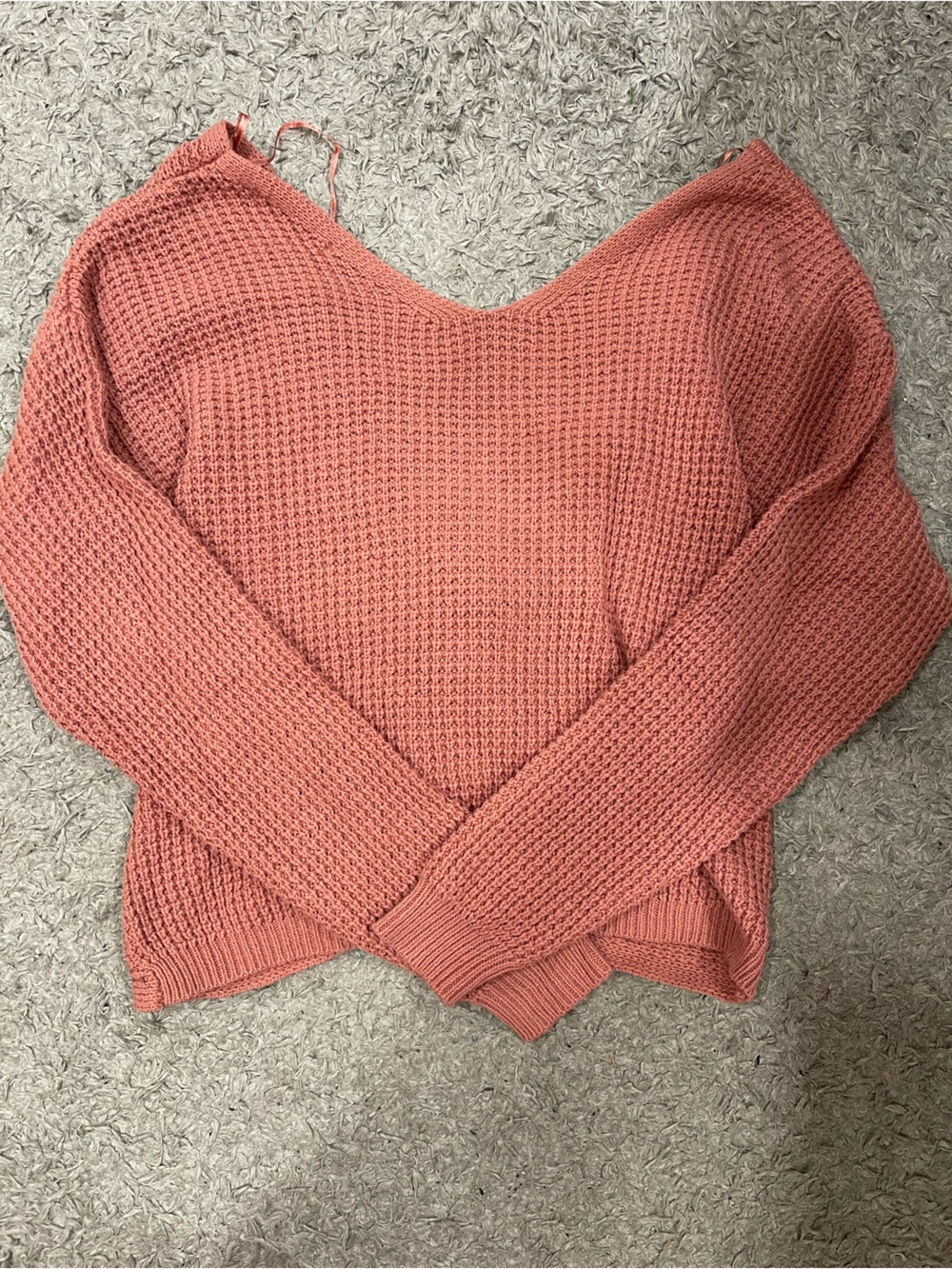 Women's Coral Knit Sweater - Stylish Cross-Front Design